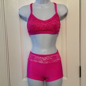 Pink Lace Kids Dance Set